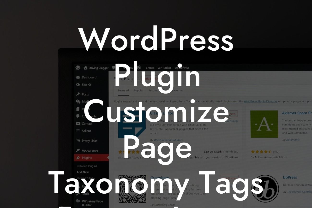 WordPress Plugin Customize Page Taxonomy Tags Feature Image