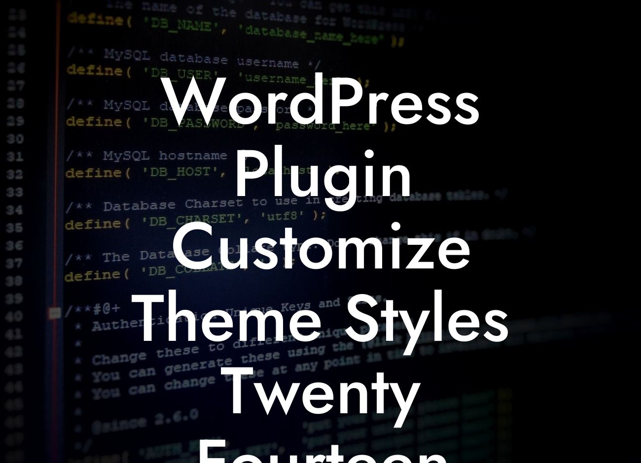 WordPress Plugin Customize Theme Styles Twenty Fourteen