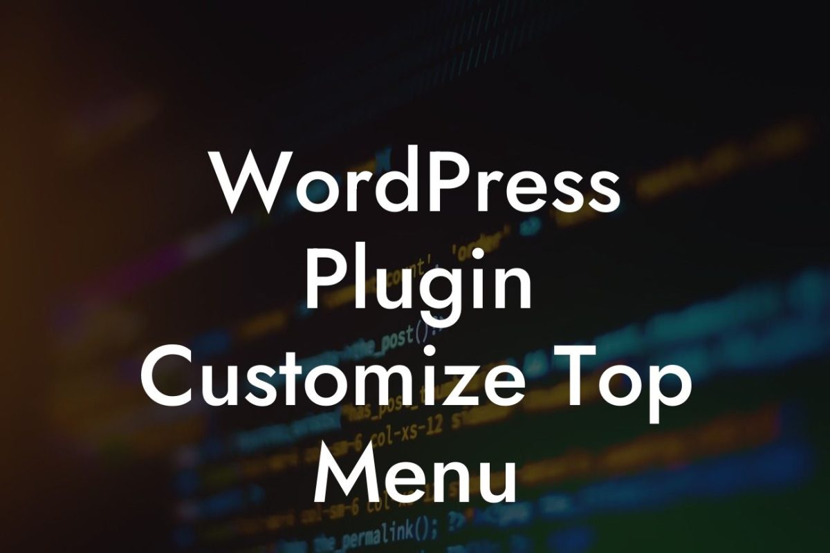 WordPress Plugin Customize Top Menu