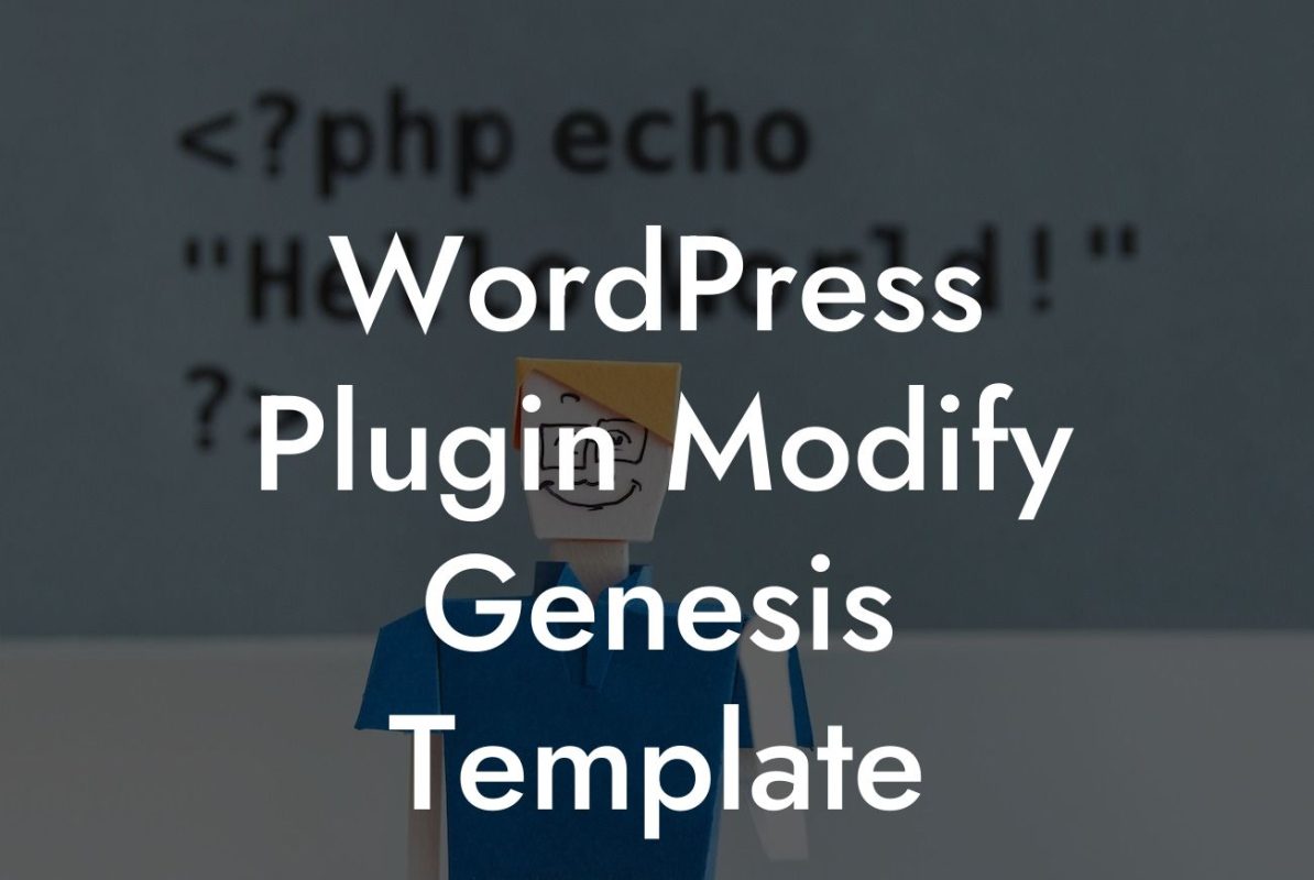 WordPress Plugin Modify Genesis Template