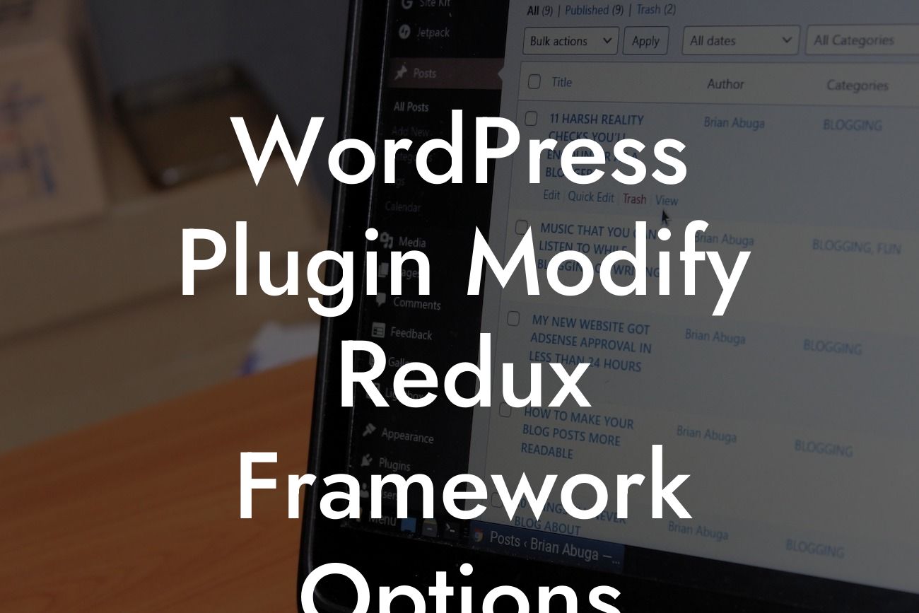 WordPress Plugin Modify Redux Framework Options