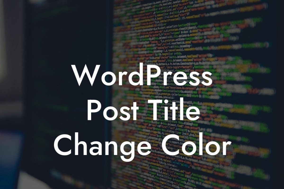 WordPress Post Title Change Color