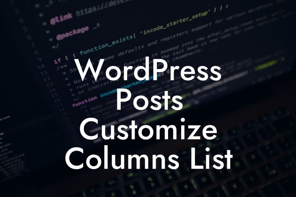 WordPress Posts Customize Columns List