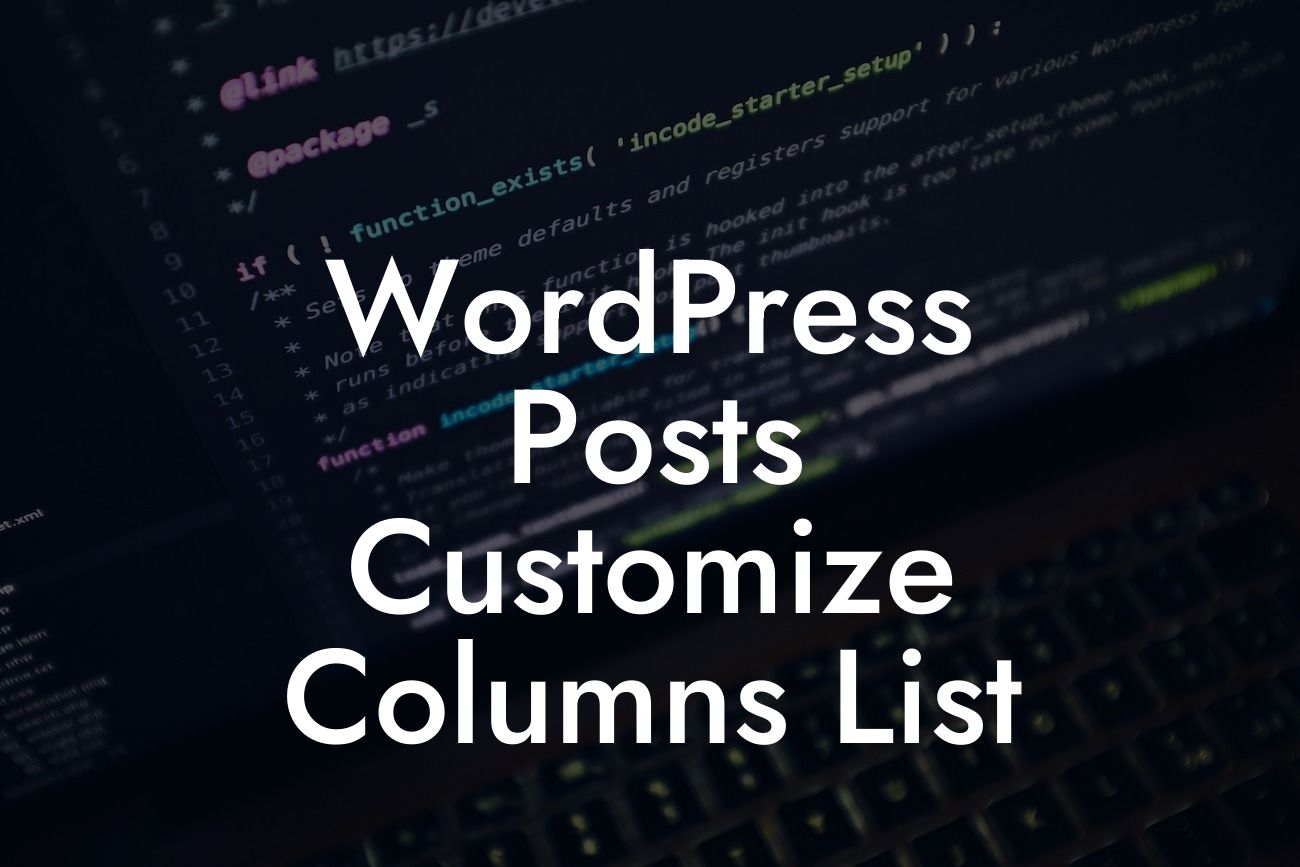 WordPress Posts Customize Columns List