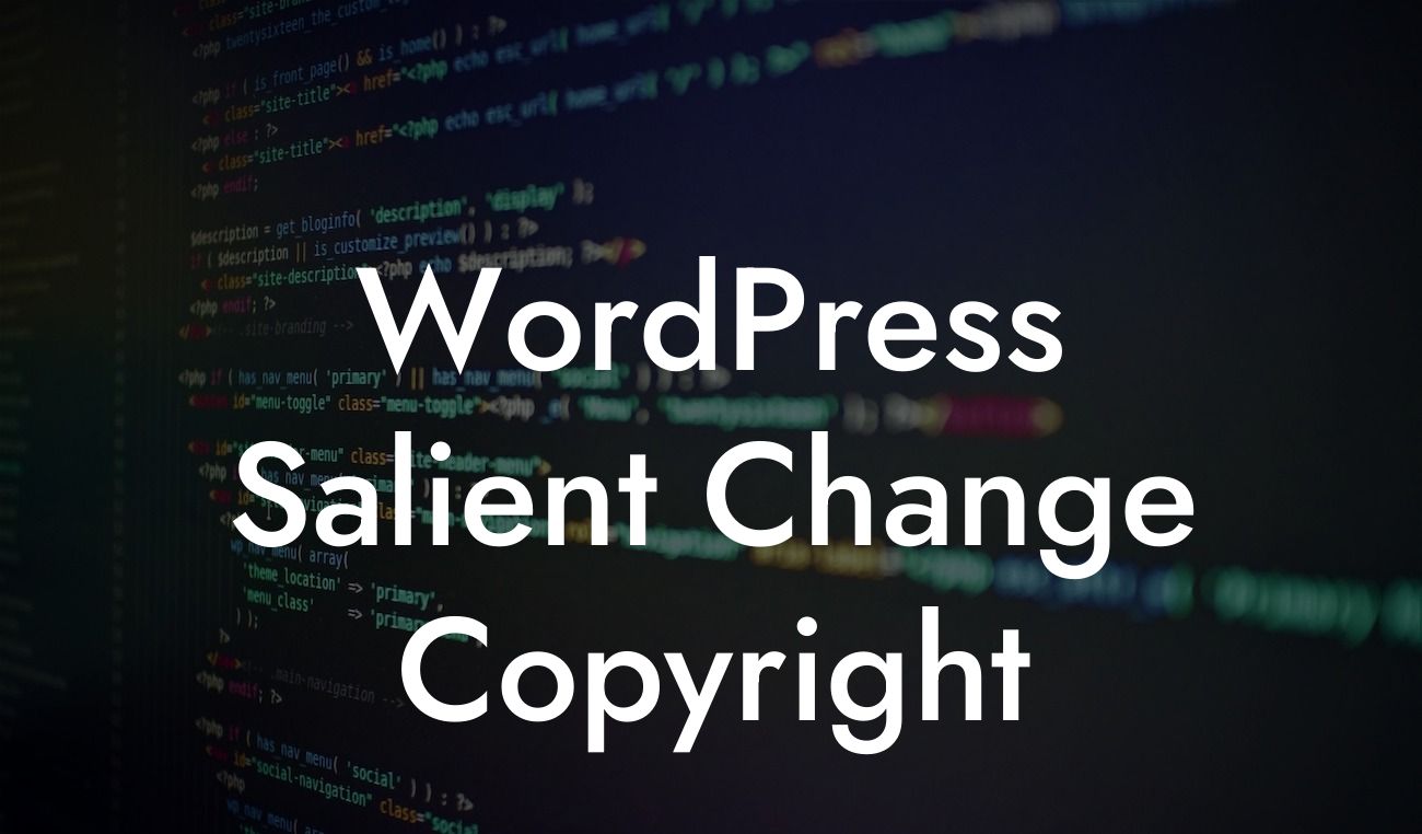 WordPress Salient Change Copyright