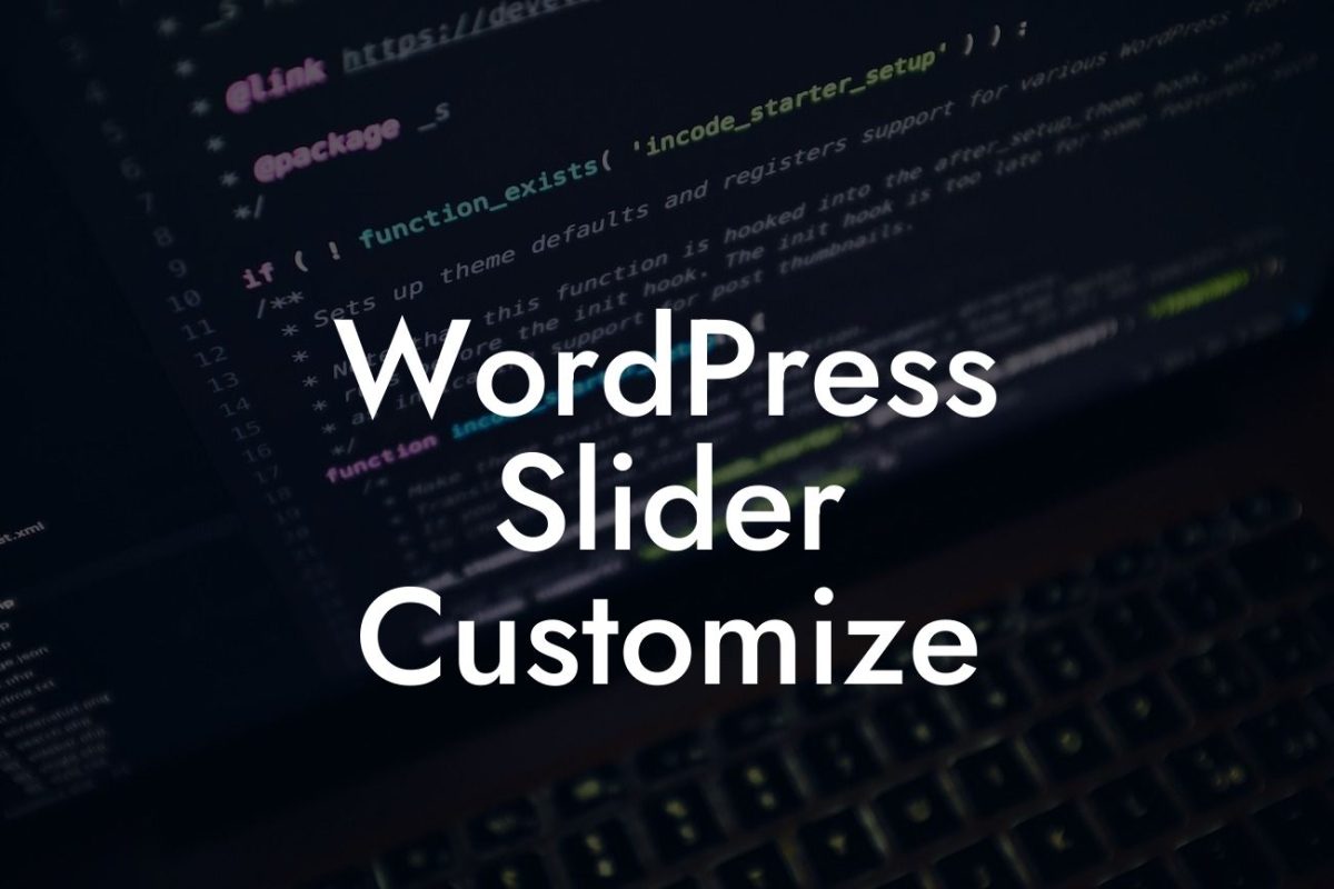 WordPress Slider Customize