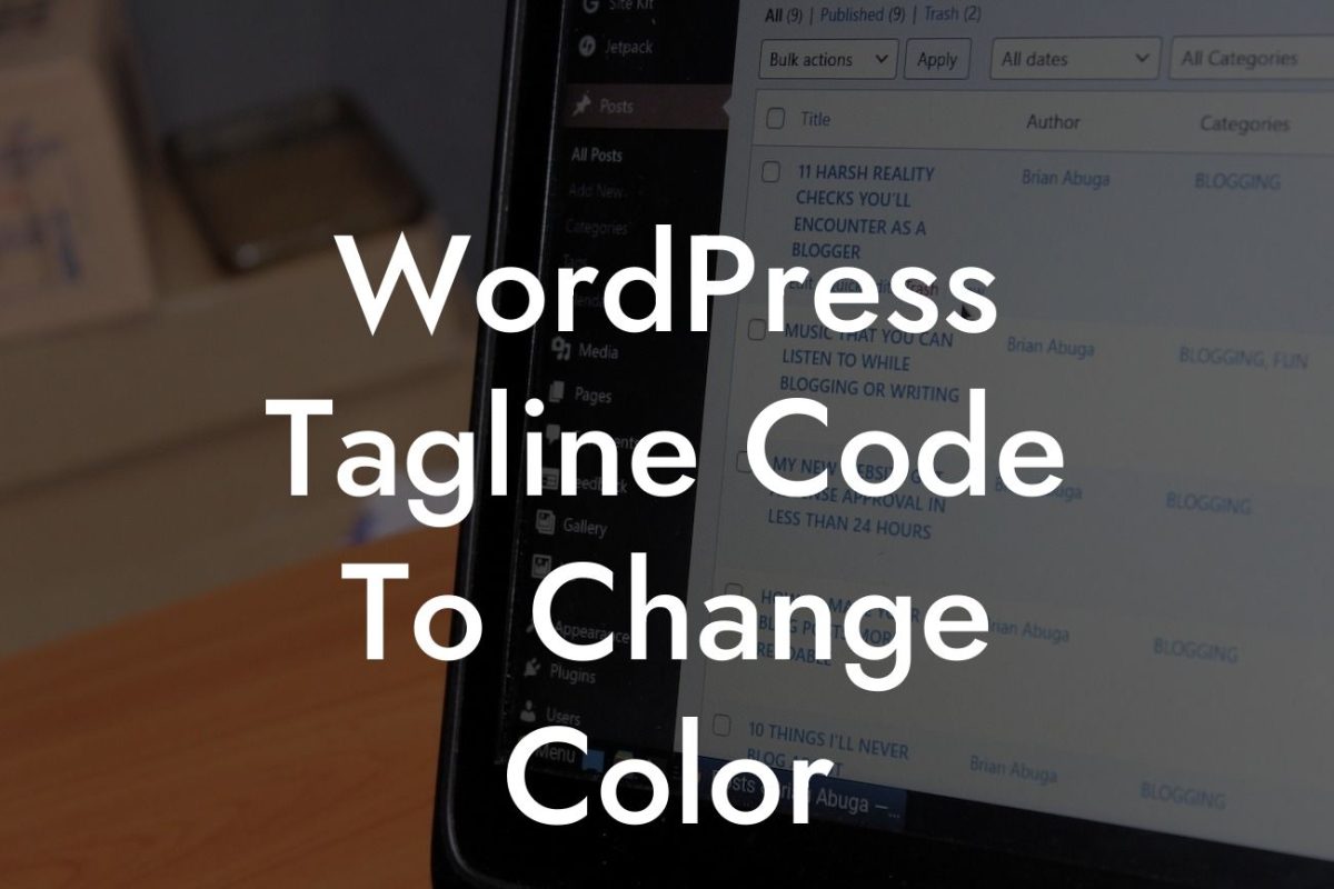 WordPress Tagline Code To Change Color