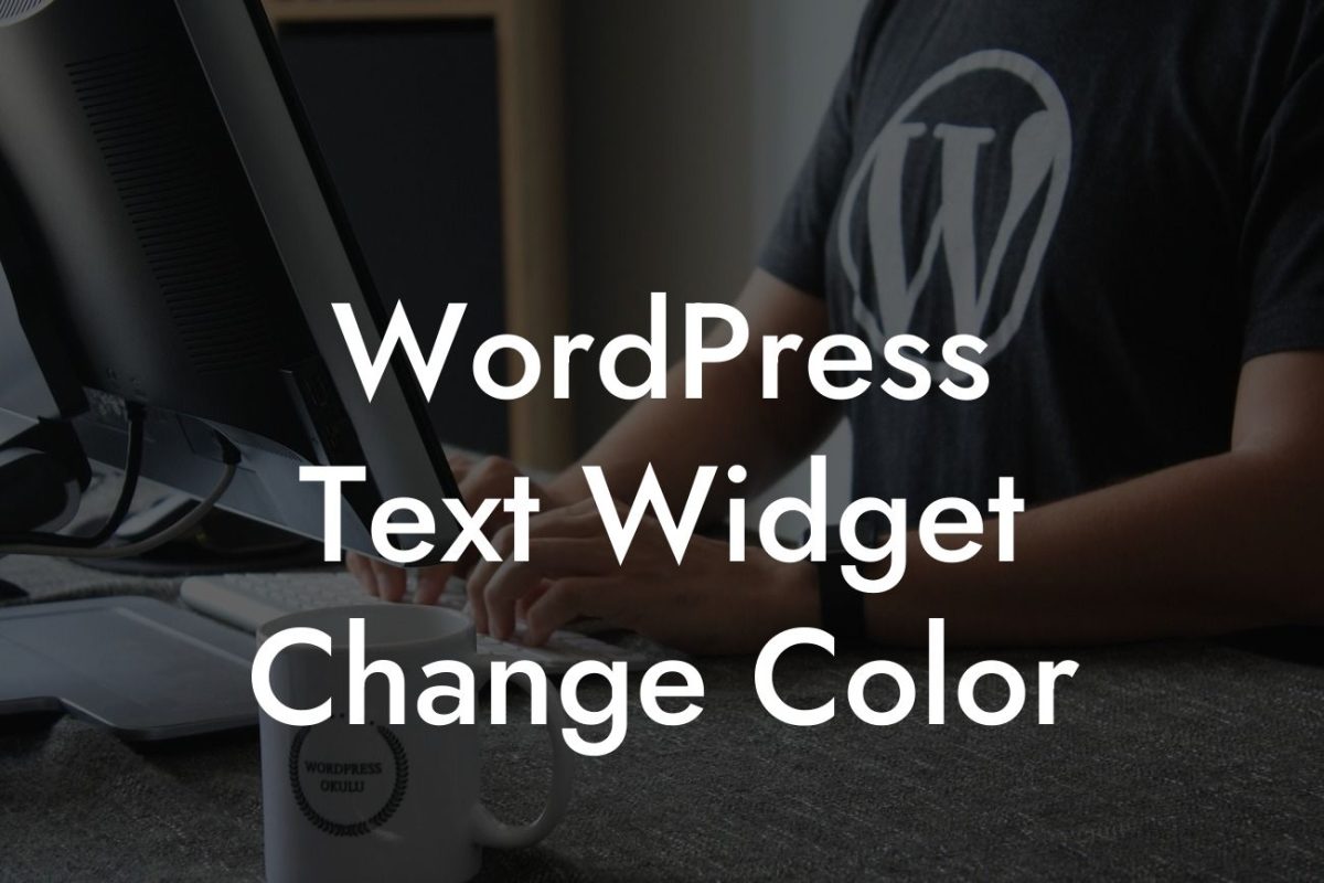 WordPress Text Widget Change Color