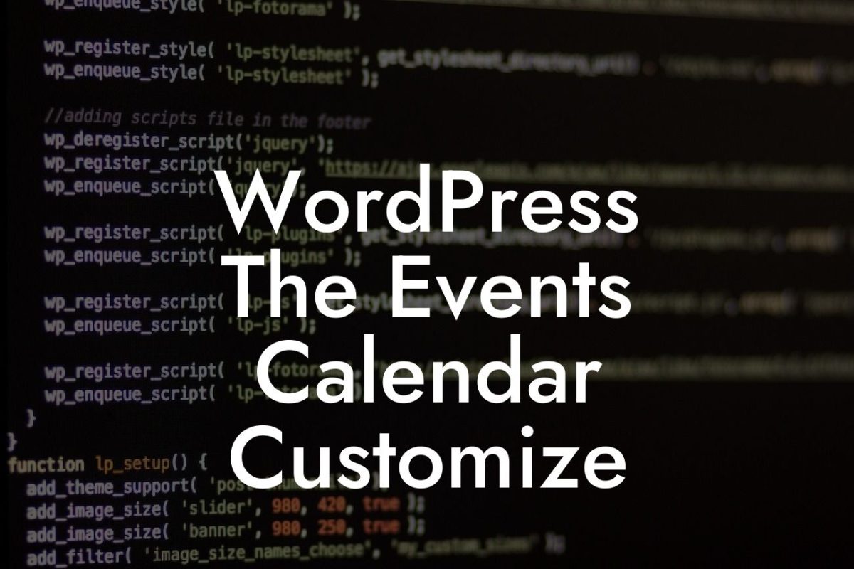 WordPress The Events Calendar Customize