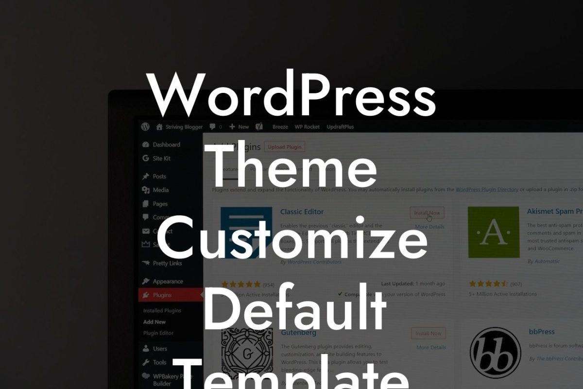 WordPress Theme Customize Default Template