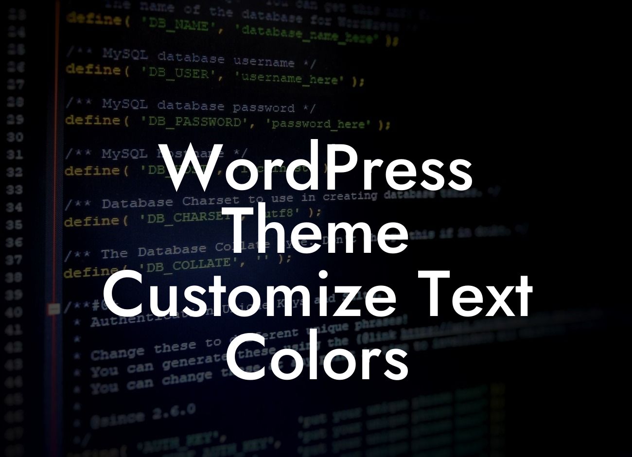 WordPress Theme Customize Text Colors