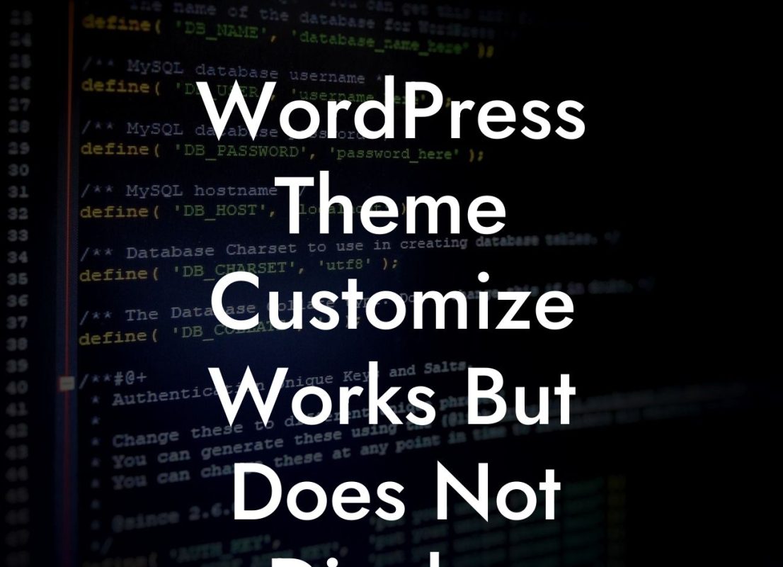 WordPress Theme Customize Works But Does Not Display