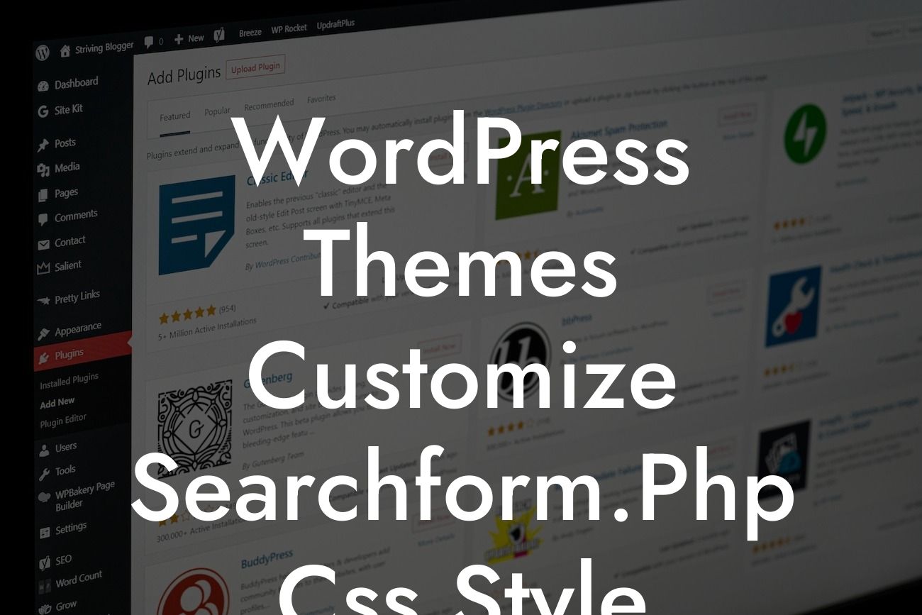 WordPress Themes Customize Searchform.Php Css Style