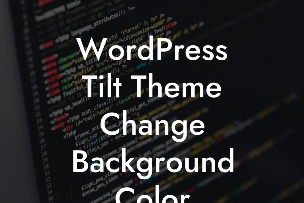 WordPress Tilt Theme Change Background Color