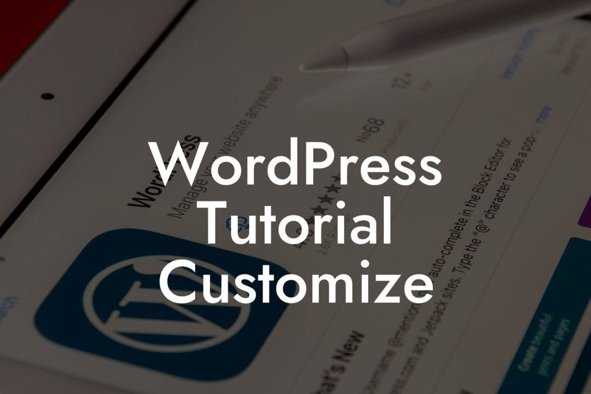 WordPress Tutorial Customize