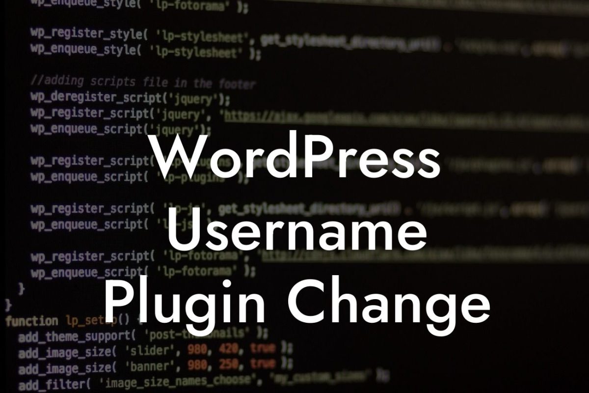 WordPress Username Plugin Change