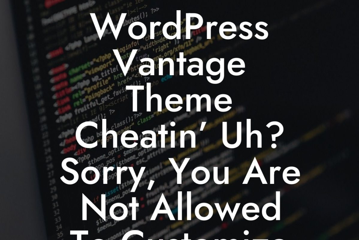 WordPress Vantage Theme Cheatin’ Uh? Sorry, You Are Not Allowed To Customize This Site.