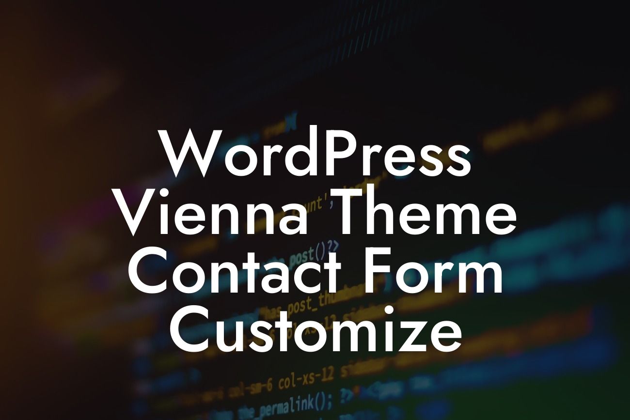 WordPress Vienna Theme Contact Form Customize