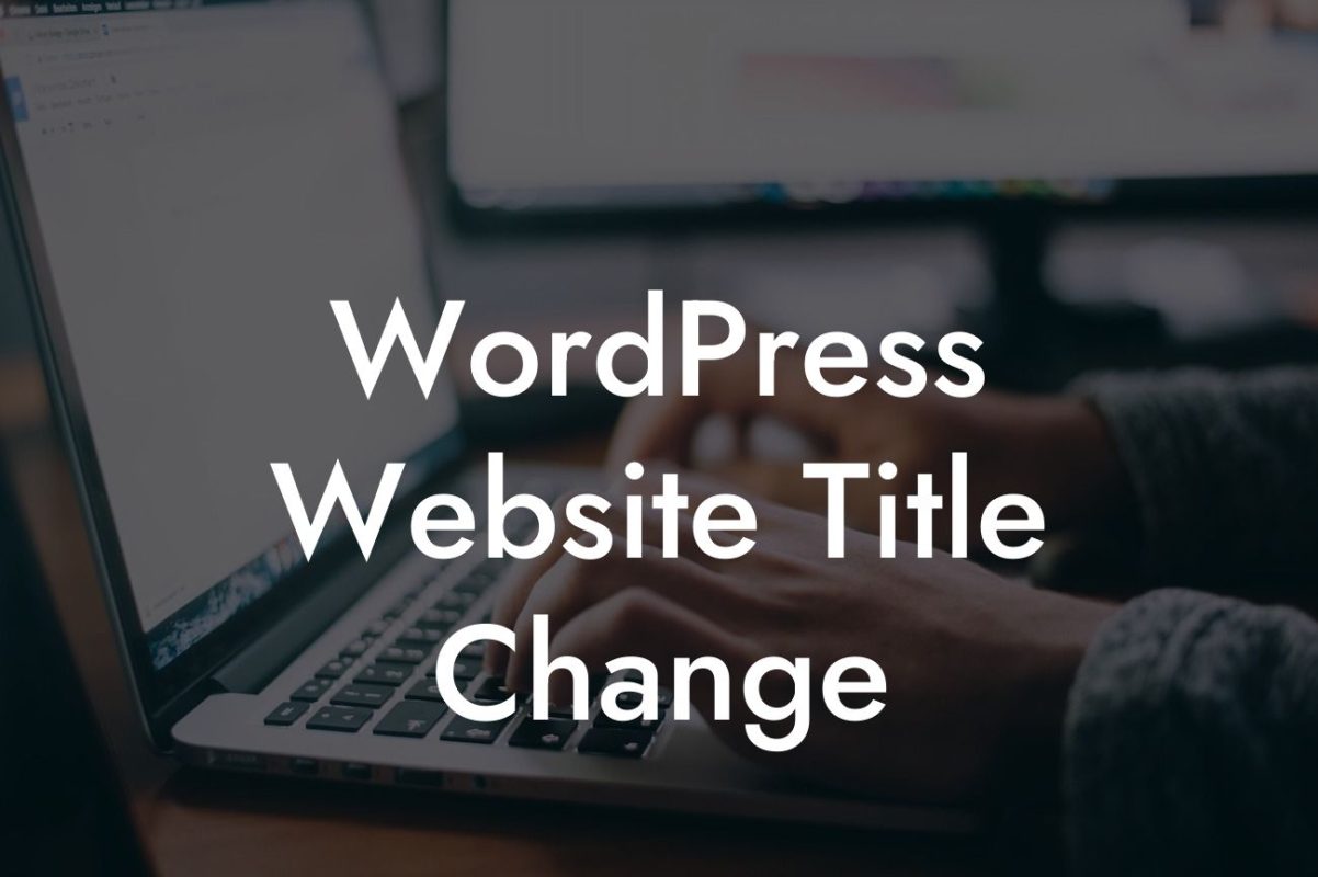 WordPress Website Title Change