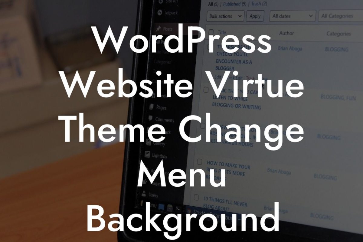 WordPress Website Virtue Theme Change Menu Background Color