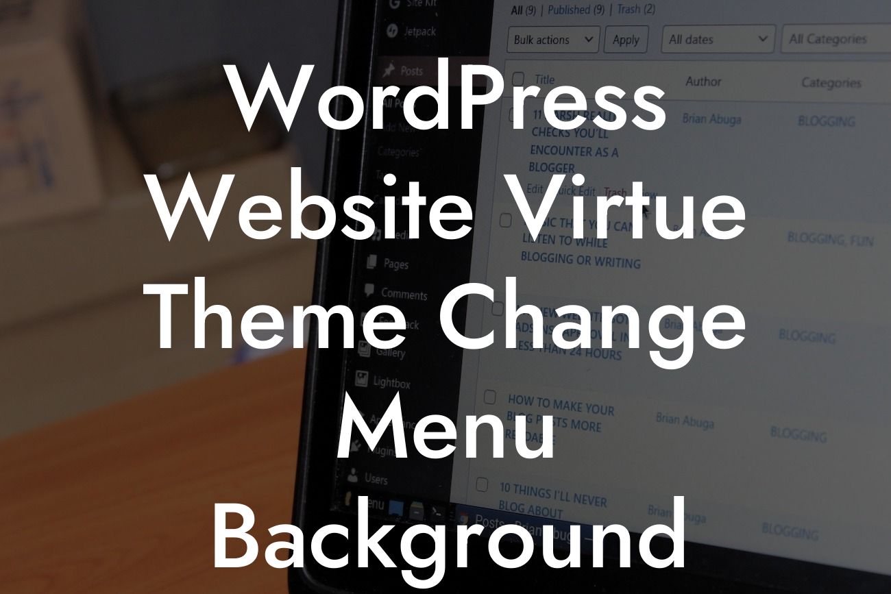 WordPress Website Virtue Theme Change Menu Background Color