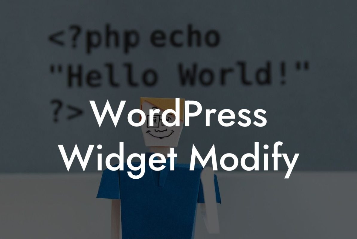 WordPress Widget Modify