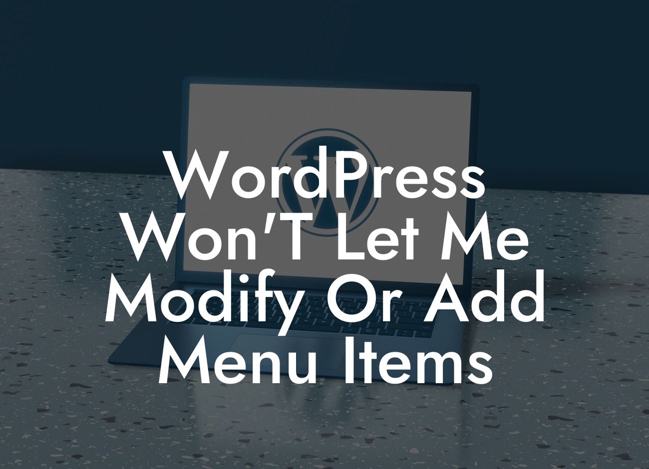 WordPress Won'T Let Me Modify Or Add Menu Items