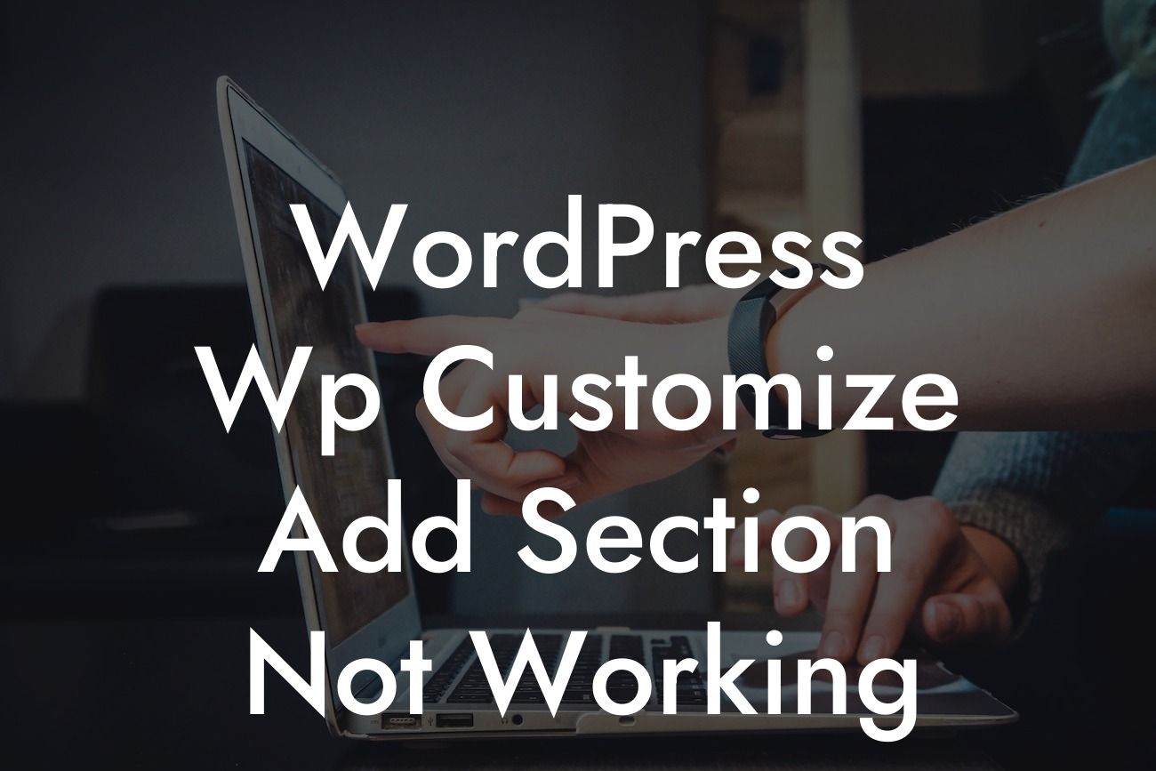 WordPress Wp Customize Add Section Not Working