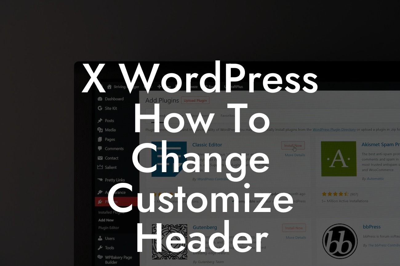 X WordPress How To Change Customize Header