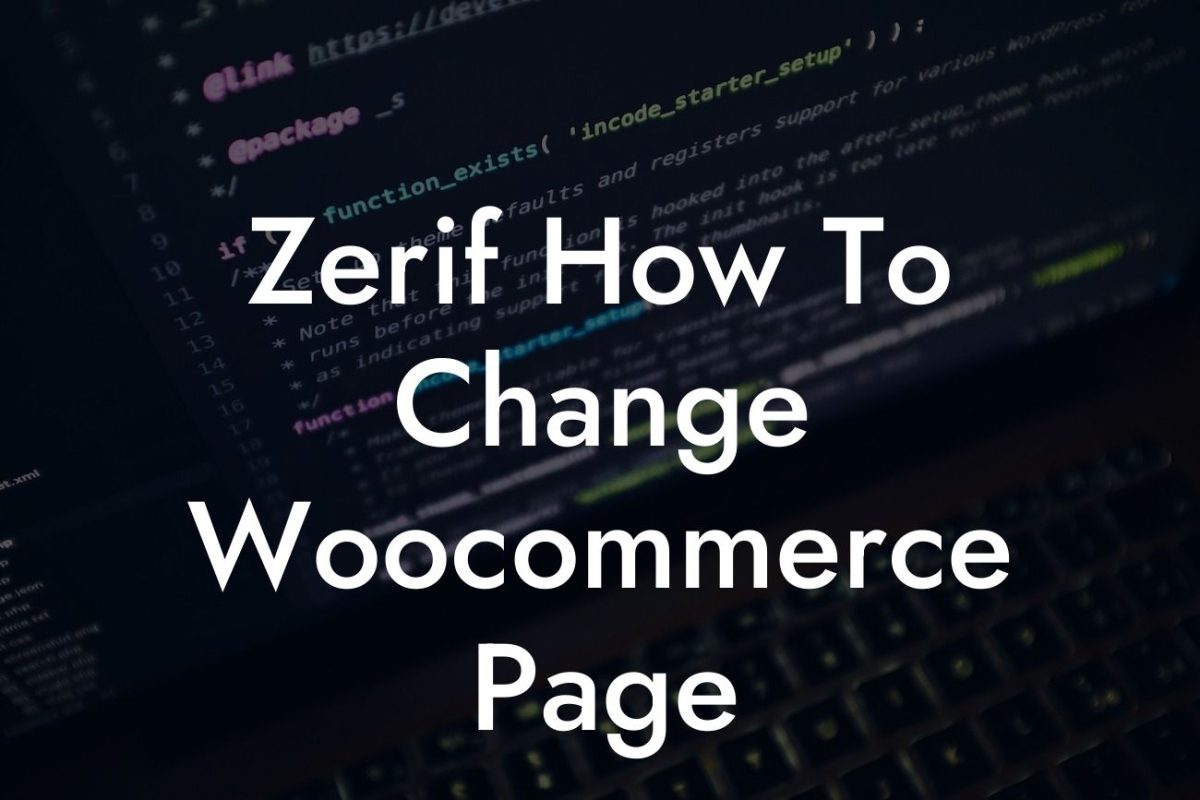 Zerif How To Change Woocommerce Page