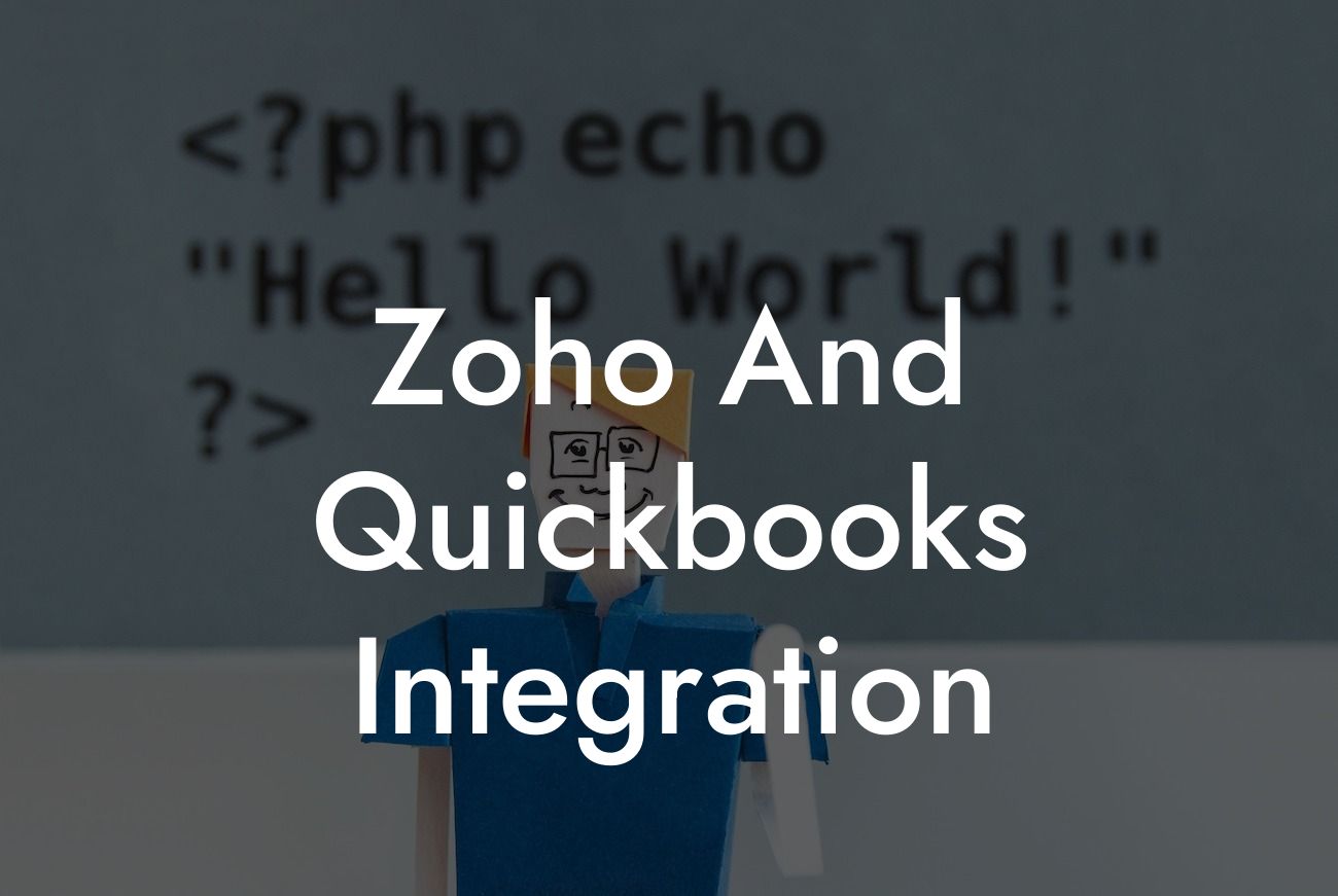 Zoho And Quickbooks Integration