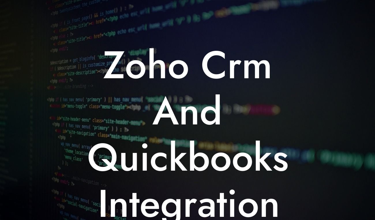 Zoho Crm And Quickbooks Integration