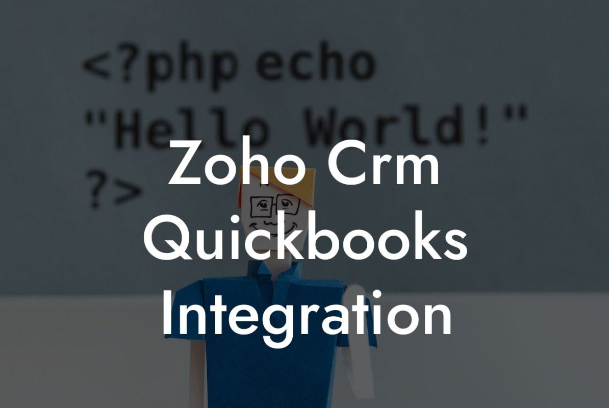 Zoho Crm Quickbooks Integration