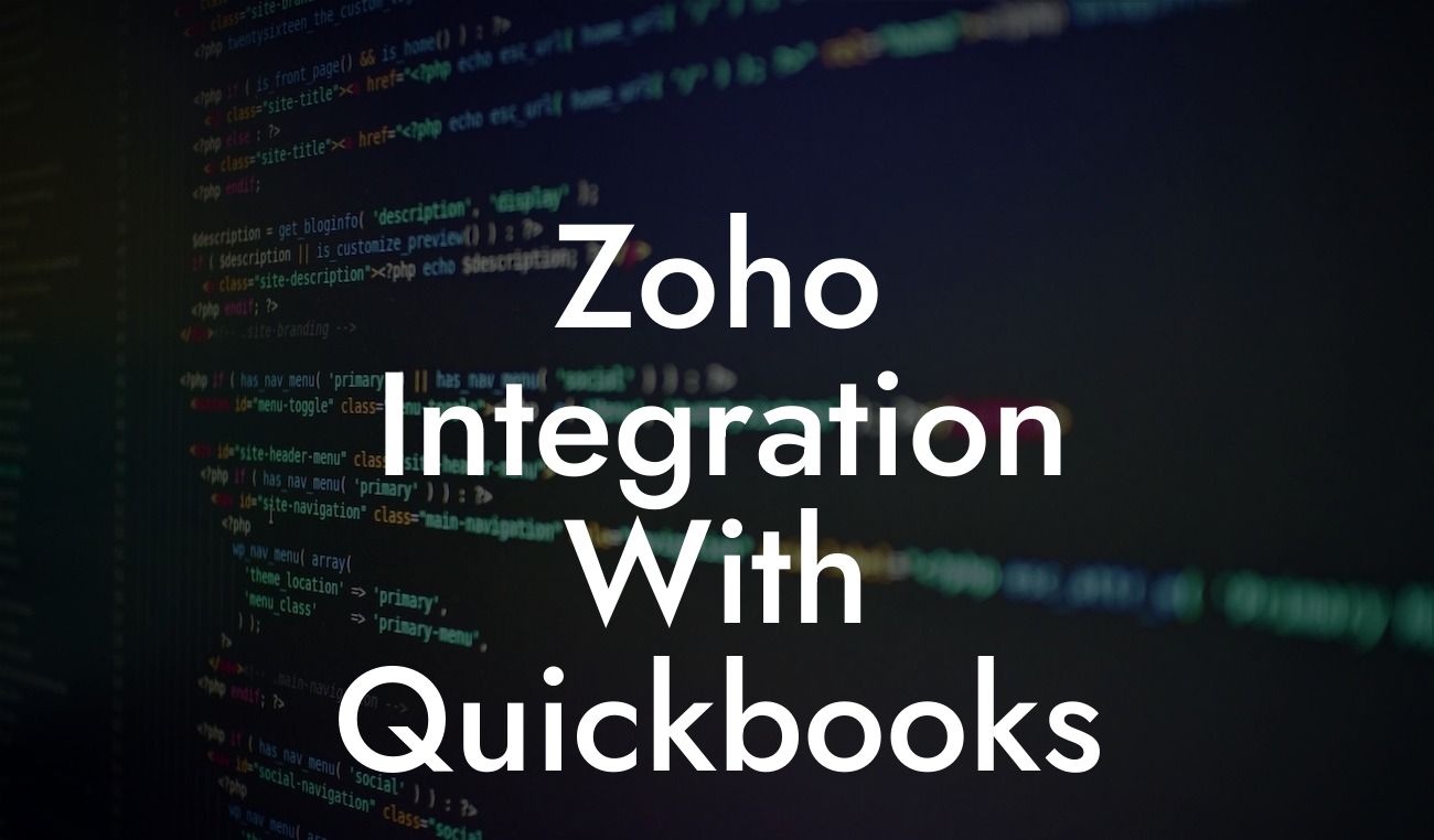 Zoho Integration With Quickbooks