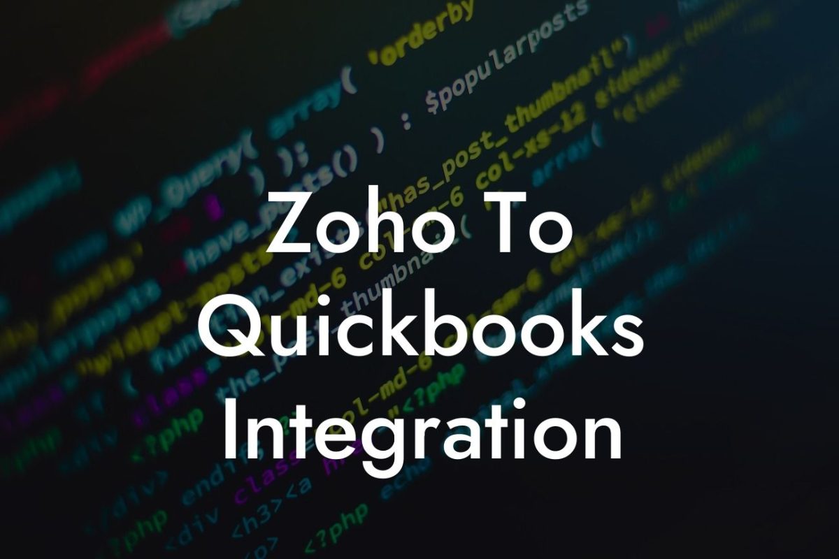 Zoho To Quickbooks Integration